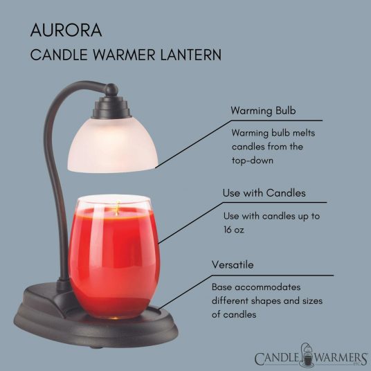 AURORA BLACK CANDLE WARMER LAMP - Candle Warmers Etc.