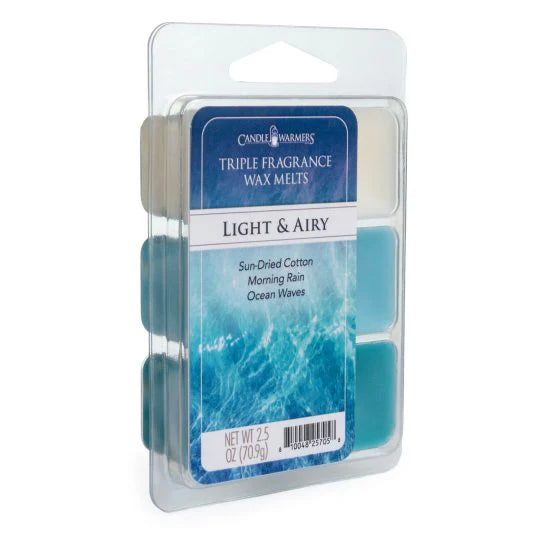LIGHT & AIRY Triple Fragrance 6-Piece Wax Melts - Candle Warmers Etc.