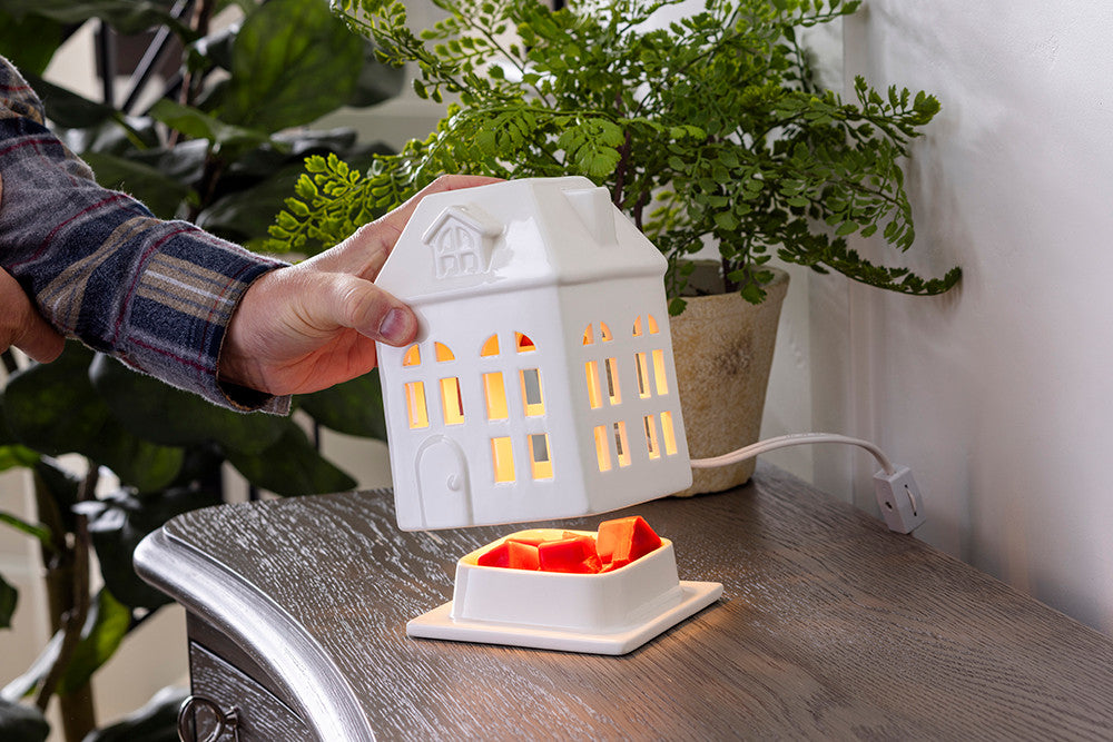 PORCELAIN HOUSE CANOPY FRAGRANCE WARMER - Candle Warmers, Etc