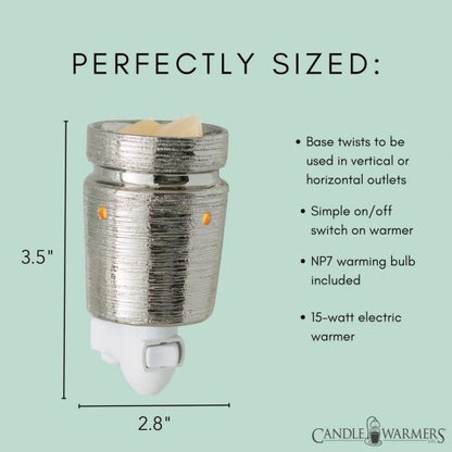 BRUSHED CHROME PLUGGABLE FRAGRANCE WARMER - Candle Warmers Etc.