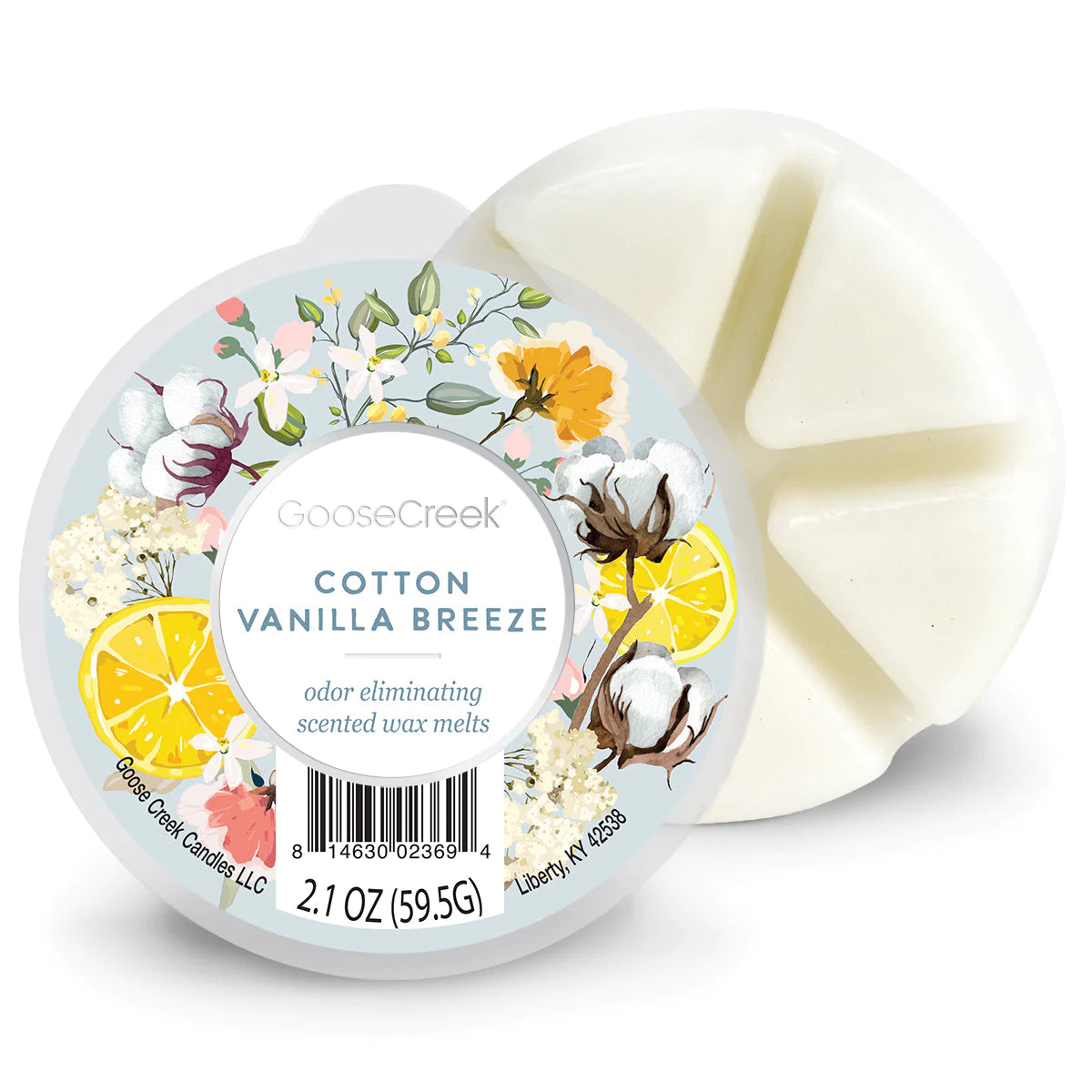COTTON VANILLA BREEZE 6-Piece Wax Melt ***Odor Eliminator*** - Goose Creek Candle