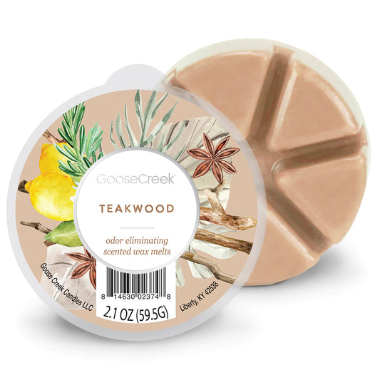 TEAKWOOD 6-Piece Wax Melt***Odor Eliminator*** - Goose Creek Candle
